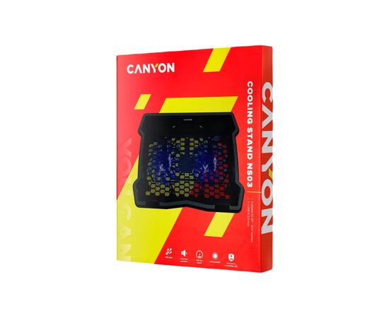 Подставка для ноутбука Canyon NS03, 10-15.6 laptop, dual-fan with 2x2.0 USB hub (CNE-HNS03), изображение 4 Подставка для ноутбука Canyon NS03, 10-15.6 laptop, dual-fan with 2x2.0 USB hub (CNE-HNS03), изображение 4