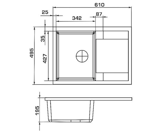 Мийка кухонна GRANADO ALTEA black shine (gr1301), зображення 6