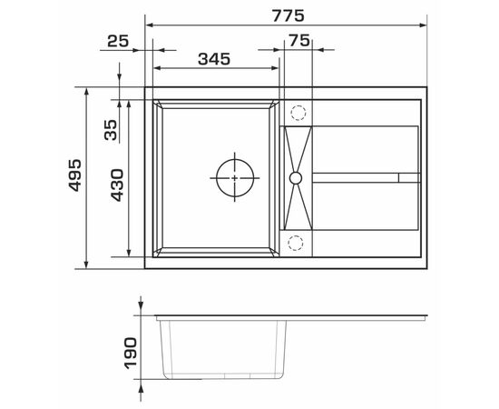 Мойка кухонная GRANADO VALENCIA grafito (gr0709), изображение 7 Мойка кухонная GRANADO VALENCIA grafito (gr0709), изображение 7