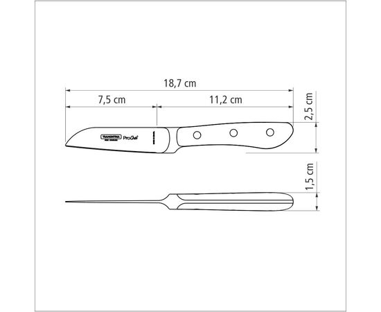 Кухонный нож Tramontina Prochef Vegetable 76 мм (24150/003), изображение 2