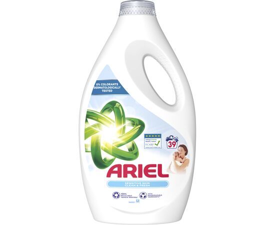 Гель для стирки Ariel Для чувствительной кожи 1.95 л (8006540874776), изображение 2 Гель для стирки Ariel Для чувствительной кожи 1.95 л (8006540874776), изображение 2