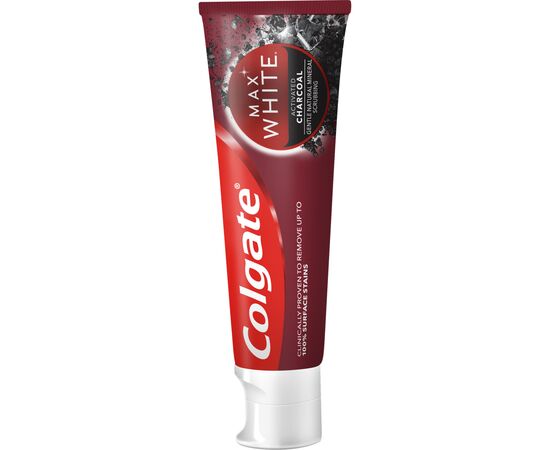 Зубная паста Colgate Max White Charcoal Optic White Отбеливающая с углем 75 мл (8718951250017), изображение 3 Зубная паста Colgate Max White Charcoal Optic White Отбеливающая с углем 75 мл (8718951250017), изображение 3