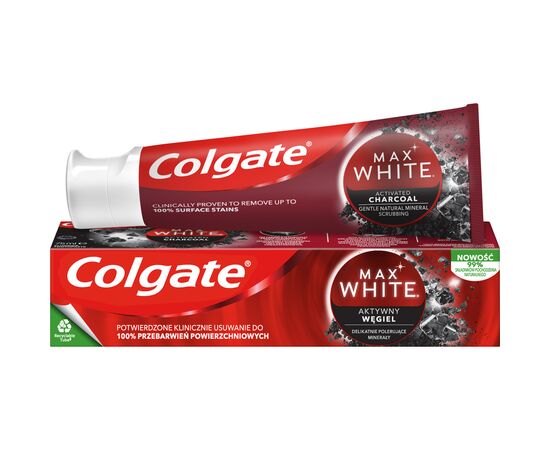 Зубна паста Colgate Max White Charcoal Optic White Відбілювальна з вугіллям 75 мл (8718951250017)