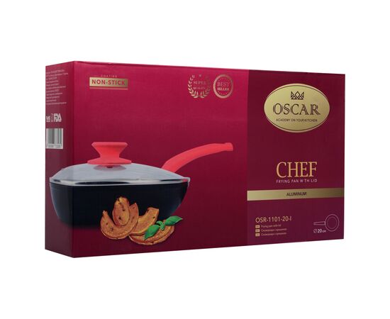 Сковорода Oscar Chef з кришкою 20 см (OSR-1101-20-l), изображение 3 Сковорода Oscar Chef з кришкою 20 см (OSR-1101-20-l), изображение 3