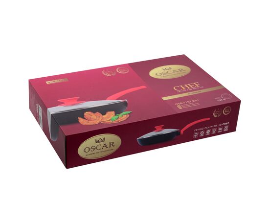 Сковорода Oscar Chef з кришкою 26 см (OSR-1101-26-l), изображение 5 Сковорода Oscar Chef з кришкою 26 см (OSR-1101-26-l), изображение 5