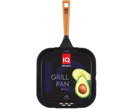 Сковорода Ringel IQ Be Natural Grill 28 см (IQ-1143-28 g), изображение 4 Сковорода Ringel IQ Be Natural Grill 28 см (IQ-1143-28 g), изображение 4