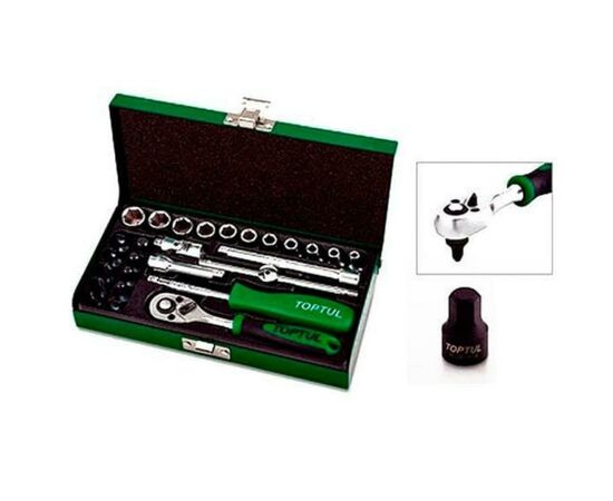Набір інструментів Toptul автомобільний 1/4" 27од. (GCAD2701), зображення 2 Набір інструментів Toptul автомобільний 1/4" 27од. (GCAD2701), зображення 2