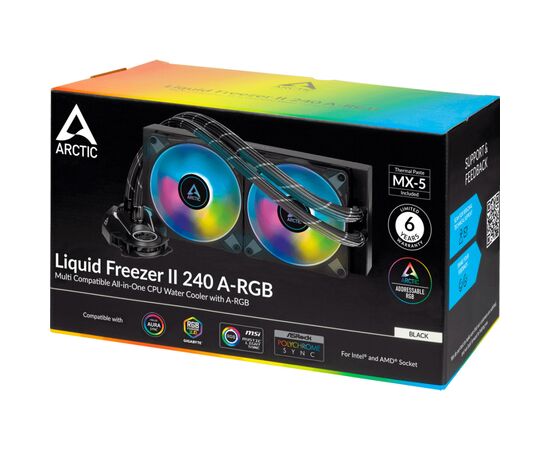 Система водяного охлаждения Arctic Liquid Freezer II 240 RGB (ACFRE00093A), изображение 6 Система водяного охлаждения Arctic Liquid Freezer II 240 RGB (ACFRE00093A), изображение 6