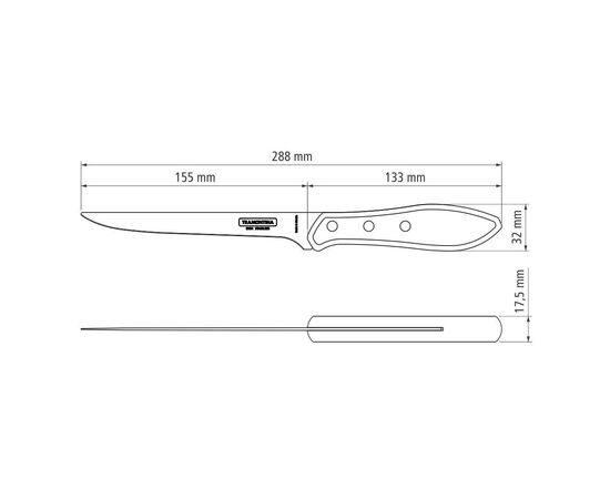 Кухонный нож Tramontina Barbecue Polywood Fillet 152 мм Червоне Дерево (21188/176), изображение 4 Кухонный нож Tramontina Barbecue Polywood Fillet 152 мм Червоне Дерево (21188/176), изображение 4