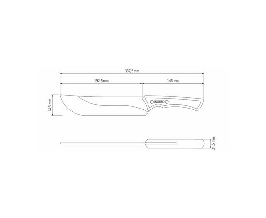 Кухонний ніж Tramontina Churrasco Black 203 мм (22843/108), зображення 4 Кухонний ніж Tramontina Churrasco Black 203 мм (22843/108), зображення 4