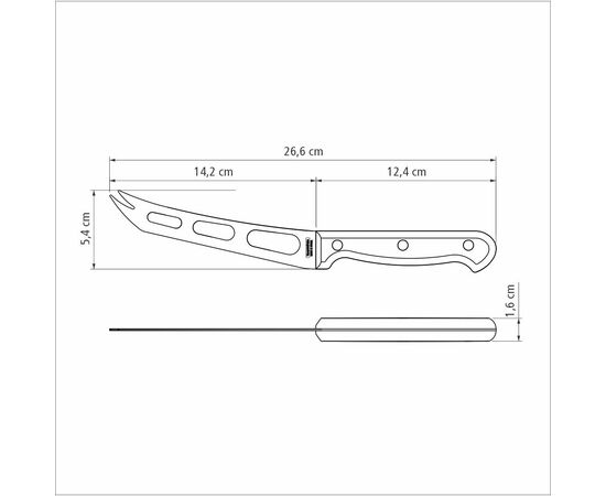 Кухонный нож Tramontina Ultracorte Cheese 152 мм (23866/106), изображение 2 Кухонный нож Tramontina Ultracorte Cheese 152 мм (23866/106), изображение 2