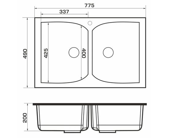 Мойка кухонная GRANADO CORDOBA gris (gr1208), изображение 6 Мойка кухонная GRANADO CORDOBA gris (gr1208), изображение 6