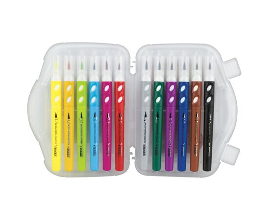 Фломастеры Maxi кисточки с гриппом BRUSH-TIPPED Jumbo, 12 цветов, линия 2-5 мм (MX15226), изображение 3 Фломастеры Maxi кисточки с гриппом BRUSH-TIPPED Jumbo, 12 цветов, линия 2-5 мм (MX15226), изображение 3