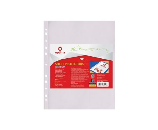 Файл Optima А4+ Premium 50 мкм глянцевых, 100 штук (O35103)