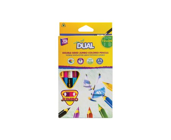 Карандаши цветные Cool For School Dual Jumbo Extra Soft двухсторонние 12 шт (CF15166)
