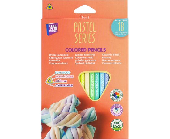 Карандаши цветные Cool For School Pastel Премиум 18 цветов (CF15185)