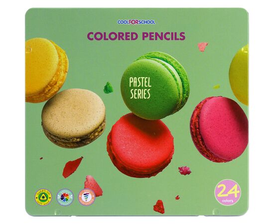 Карандаши цветные Cool For School Pastel Премиум в металлической коробке 24 цвета (CF15189)