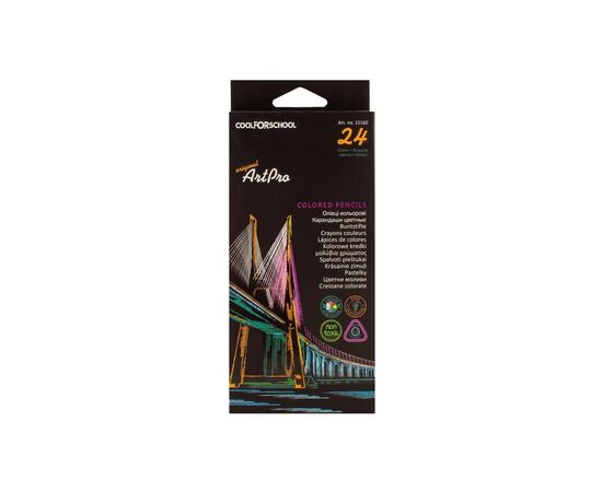 Карандаши цветные Cool For School Art Pro профессиональные 24 цвета (CF15160)
