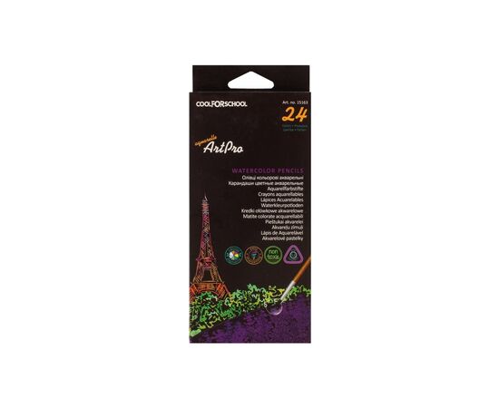 Карандаши цветные Cool For School Art Pro профессиональные акварельные 24 цветов (CF15163)