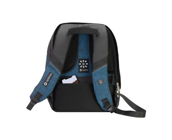 Рюкзак школьный Optima Anti-theft" 17 Черный с синим (O97366-02), изображение 2