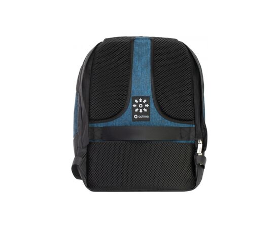 Рюкзак школьный Optima Anti-theft" 17 Черный с синим (O97366-02), изображение 3