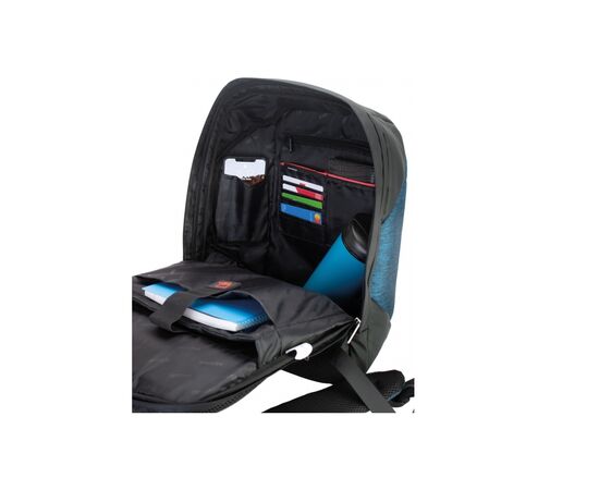 Рюкзак школьный Optima Anti-theft" 17 Черный с синим (O97366-02), изображение 6