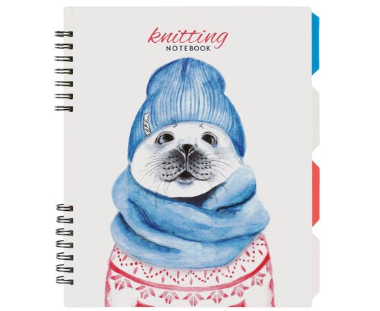 Блокнот Optima Knitting, B5 с разделителями 120 листов, клетка (O20356-11)