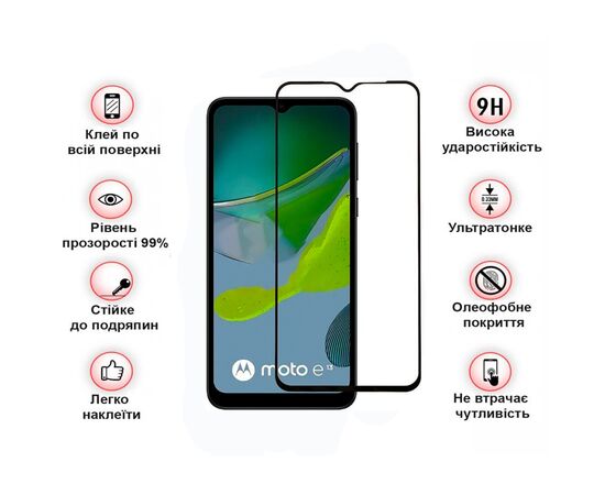 Стекло защитное BeCover Motorola Moto E13 Black (708843), изображение 4 Стекло защитное BeCover Motorola Moto E13 Black (708843), изображение 4