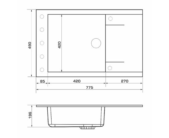 Мойка кухонная GRANADO Almeria grafito (gr3109), изображение 6