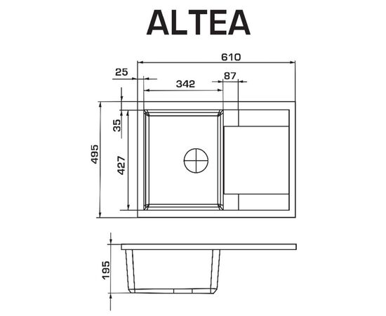 Мойка кухонная GRANADO ALTEA grafito (gr1309), изображение 8