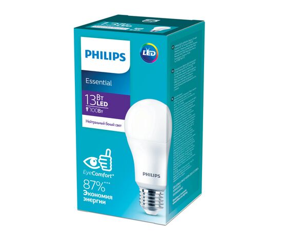 Лампочка Philips ESS LEDBulb 13W 1450lm E27 840 1CT/12RCA (929002305287), изображение 2 Лампочка Philips ESS LEDBulb 13W 1450lm E27 840 1CT/12RCA (929002305287), изображение 2
