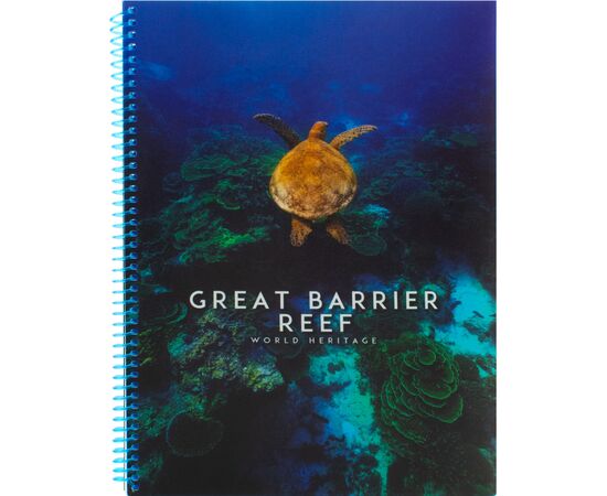 Блокнот Optima World: Reef А4 пластиковая обложка, спираль 80 листов, клетка (O20846-23)