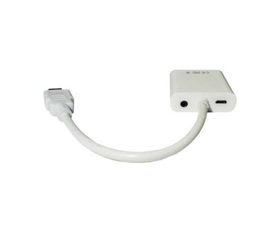 Переходник HDMI M to VGA F (с кабелями аудио и питания от USB) ST-Lab (U-990 white), изображение 2 Переходник HDMI M to VGA F (с кабелями аудио и питания от USB) ST-Lab (U-990 white), изображение 2