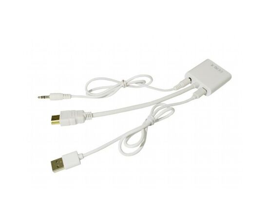 Переходник HDMI M to VGA F (с кабелями аудио и питания от USB) ST-Lab (U-990 white), изображение 5 Переходник HDMI M to VGA F (с кабелями аудио и питания от USB) ST-Lab (U-990 white), изображение 5