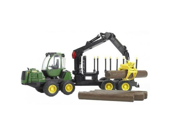 Спецтехника Bruder Трактор с системой захвата John Deere с прицепом и бревнами (02133), изображение 2 Спецтехника Bruder Трактор с системой захвата John Deere с прицепом и бревнами (02133), изображение 2