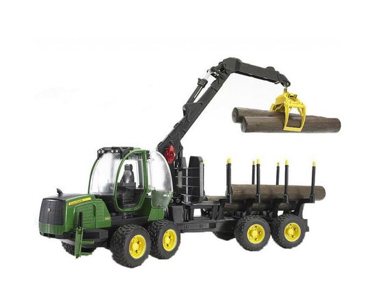 Спецтехника Bruder Трактор с системой захвата John Deere с прицепом и бревнами (02133)