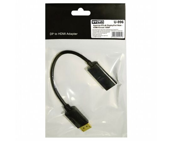 Переходник ST-Lab DisplayPort Male - HDMI Female, 1080P (U-996), изображение 3 Переходник ST-Lab DisplayPort Male - HDMI Female, 1080P (U-996), изображение 3