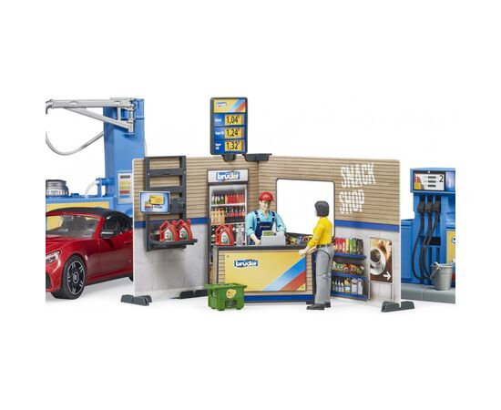 Игровой набор Bruder АЗС с автомойкой, автомобилем и фигурками (62111), изображение 2