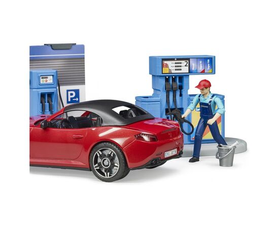 Игровой набор Bruder АЗС с автомойкой, автомобилем и фигурками (62111), изображение 5