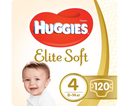 Подгузник Huggies Elite Soft L размер 4 (8-14 кг) Box 120 (5029053578125)