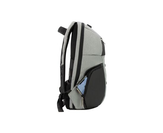 Рюкзак школьный Optima 18.5" USB Anti-Theft унисекс 0.7 кг 16-25 л Серый (O96917-03), изображение 3 Рюкзак школьный Optima 18.5" USB Anti-Theft унисекс 0.7 кг 16-25 л Серый (O96917-03), изображение 3