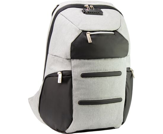 Рюкзак школьный Optima 18.5" USB Anti-Theft унисекс 0.7 кг 16-25 л Серый (O96917-03)