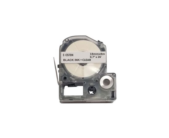 Лента для принтера этикеток UKRMARK E-5TBN, 18мм х 8м, black on transparent, совместимая с LC5TBN (CELC5TBN)