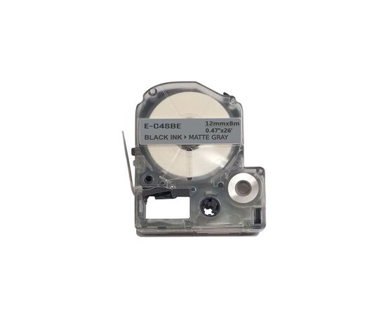 Лента для принтера этикеток UKRMARK E-C4SBE, 12мм х 8м, black on matte silver, совместимая с LC4SBE (CELC4SBE)