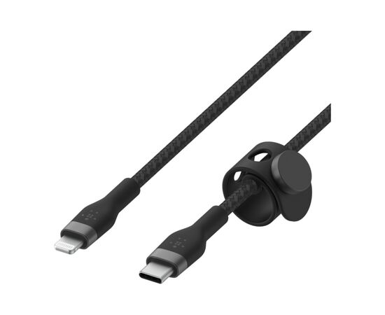 Дата кабель USB-С to Lightning 1.0m BRAIDED SILICONE black Belkin (CAA011BT1MBK), изображение 3 Дата кабель USB-С to Lightning 1.0m BRAIDED SILICONE black Belkin (CAA011BT1MBK), изображение 3