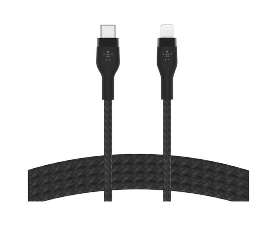 Дата кабель USB-С to Lightning 1.0m BRAIDED SILICONE black Belkin (CAA011BT1MBK)