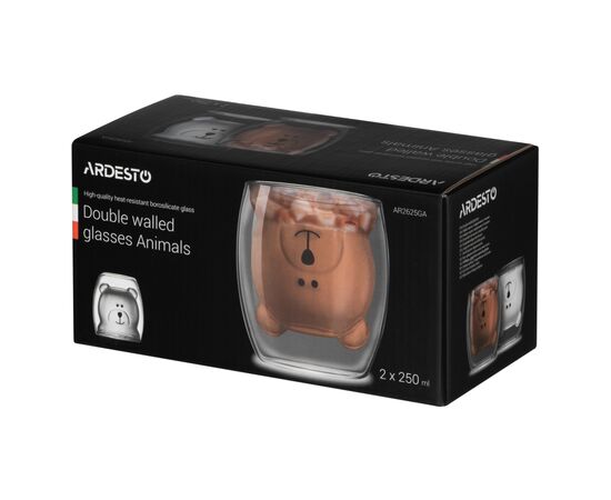 Набор стаканов Ardesto Animals 250 мл 2 шт (AR2625GA), изображение 3