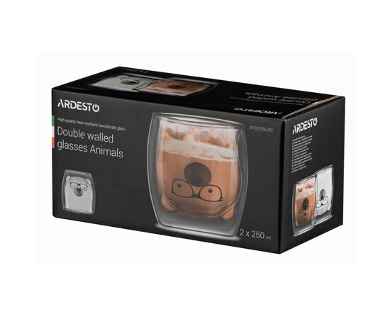 Набор стаканов Ardesto Animals 250 мл 2 шт (AR2625GAS), изображение 2 Набор стаканов Ardesto Animals 250 мл 2 шт (AR2625GAS), изображение 2