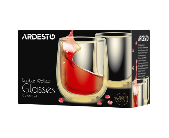 Набор стаканов Ardesto Golden Moon 250 мл (AR2625GG), изображение 8 Набор стаканов Ardesto Golden Moon 250 мл (AR2625GG), изображение 8