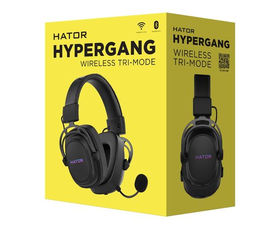 Наушники Hator Hypergang Wireless Tri-mode Black (HTA-850), изображение 5 Наушники Hator Hypergang Wireless Tri-mode Black (HTA-850), изображение 5
